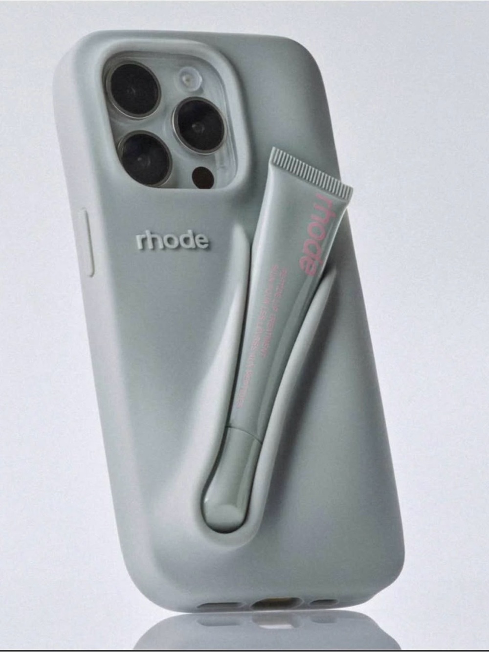 RHODE Light Gray Phone Case with Detachable Tube Holder